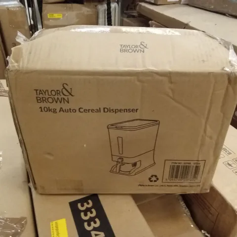 BOXED TAYLOR & BROWN 10KG AUTO CEREAL DISPENSER (1 BOX)