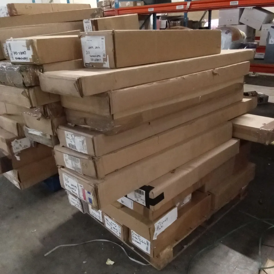 PALLET OF ASSORTED INCOMPLETE FURNITURE PARTS AND PIECES 