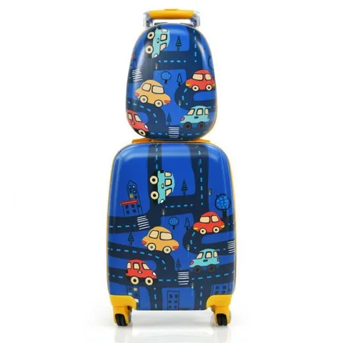 BOXED COSTWAY 2 PCS 12" 16" KIDS SUITCASE SET W/ BACKPACK & LUGGAGE FOR SCHOOL & TRAVEL LIGHTWEIGHT ABS