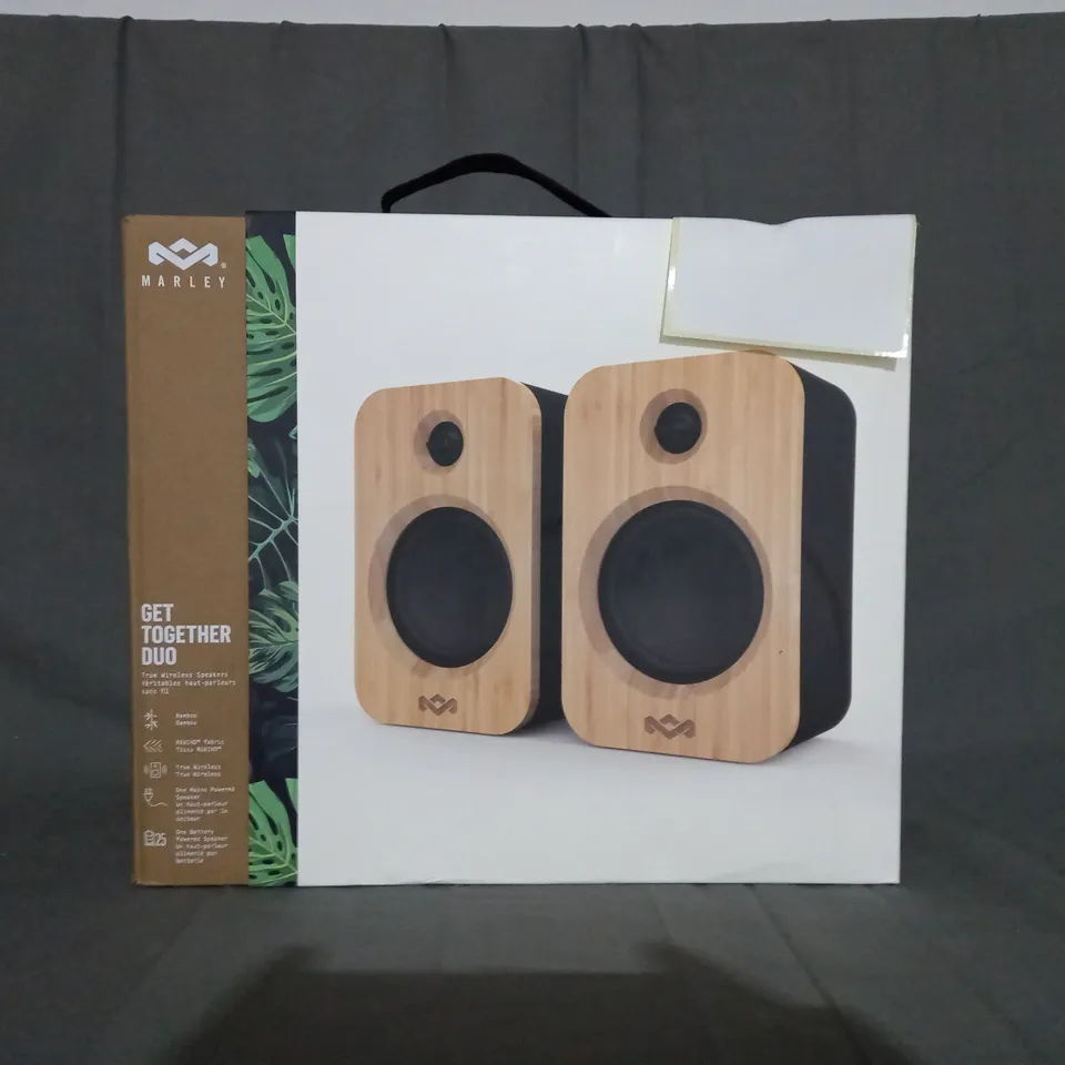 BOXED HOUSE OF MARLEY GET TOGETHER DUO TRUE WIRELESS SPEAKERS EM-JA019-SBB