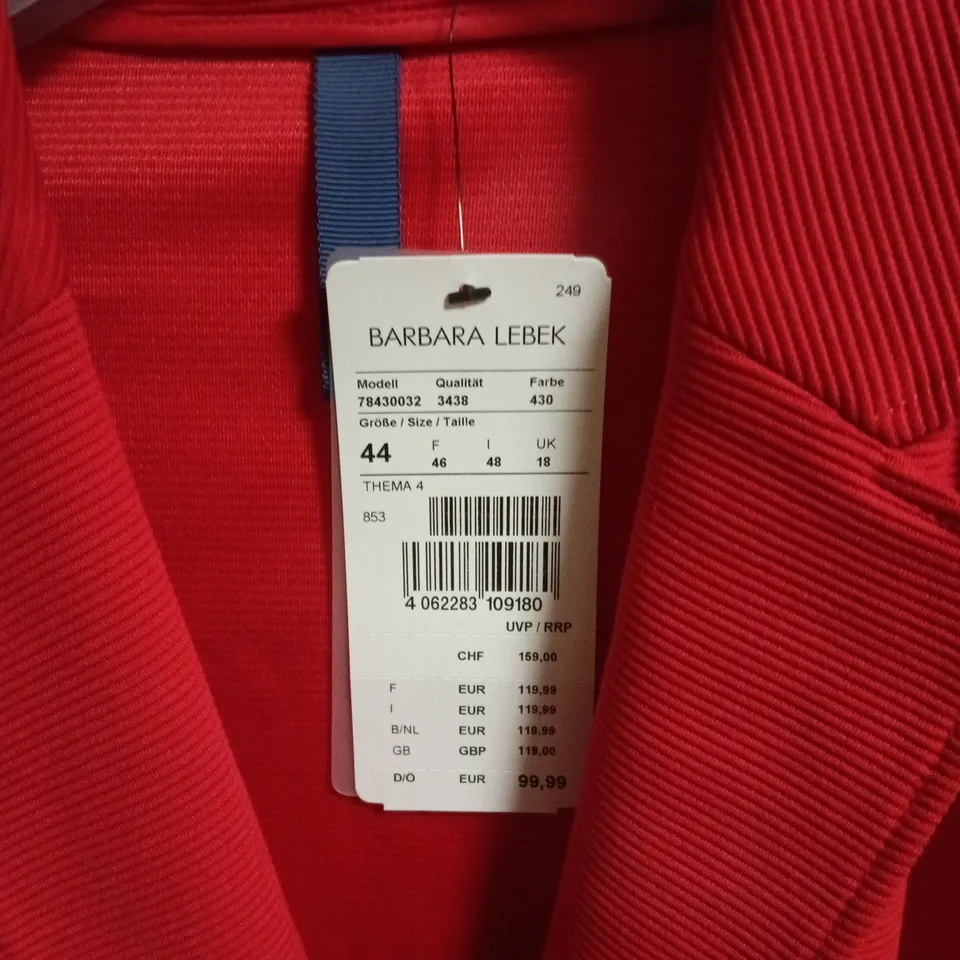 BARBARA LEBEK THELMA 4 RED JACKET UK 18 TAGGED