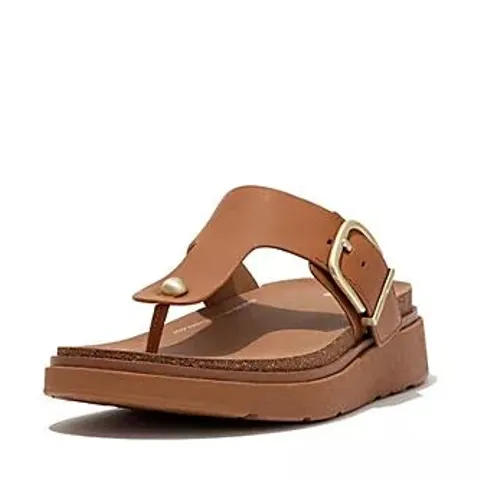 FITFLOP THONG BUCLE SANDALS LIGHT TAN SIZE 6