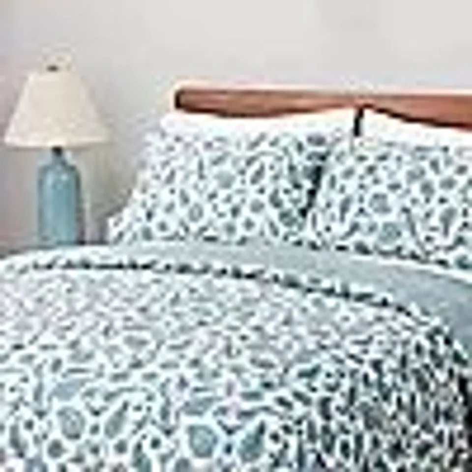 COZEE HOME REVERSIBLE PAISLEY CHECK VELVETSOFT 3 PIECE DUVET SET