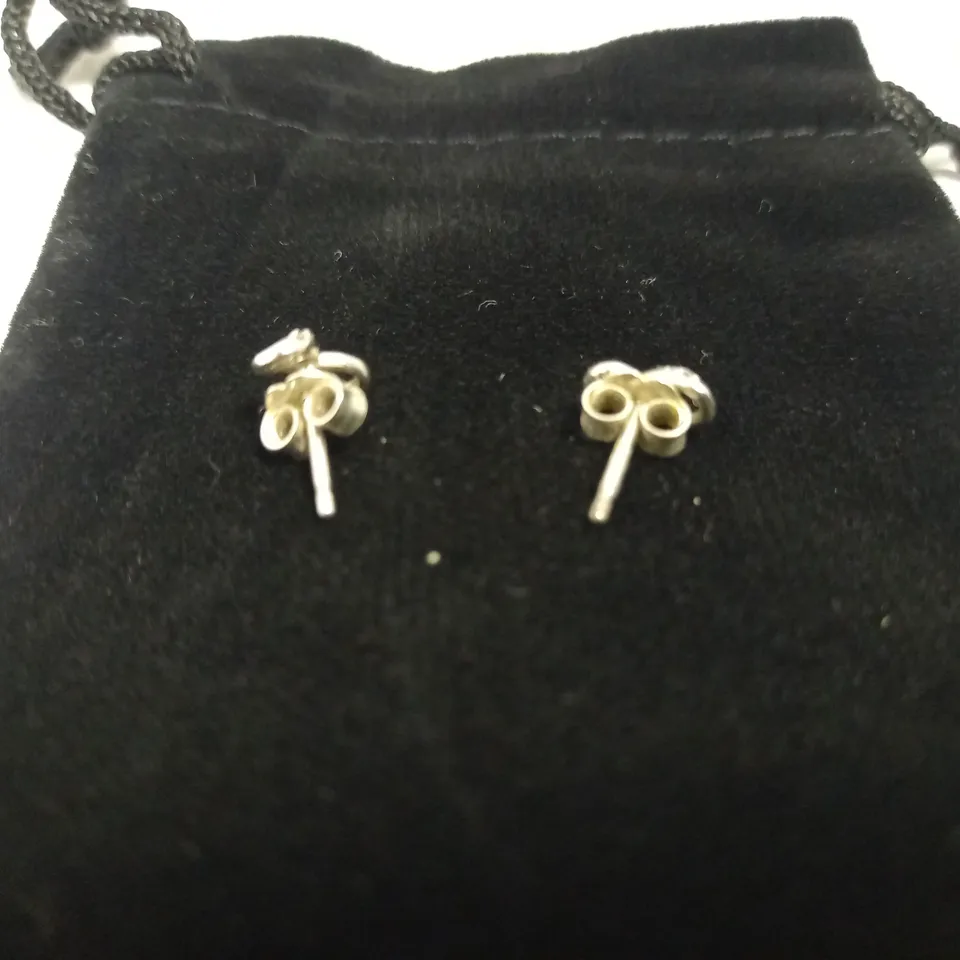 SILVER EFFECT INFINITY STUD EARRINGS 