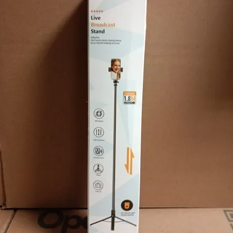 RISEOFLE SELFIE STICK WITH PHONE HOLDER ON ADJUSTABLE STAND – LIVE BROADCAST BOXED