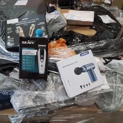 PALLET CONTAINING VARIOUS ASSORTED ITEMS TO INCLUDE, PRESSURE WASHER, MEN'S ELECTRIC CLIPPERS, MASSAGE GUN, KIDS SCOOTERS, AND LOTS MORE UNMARKED BOXED ITEMS 