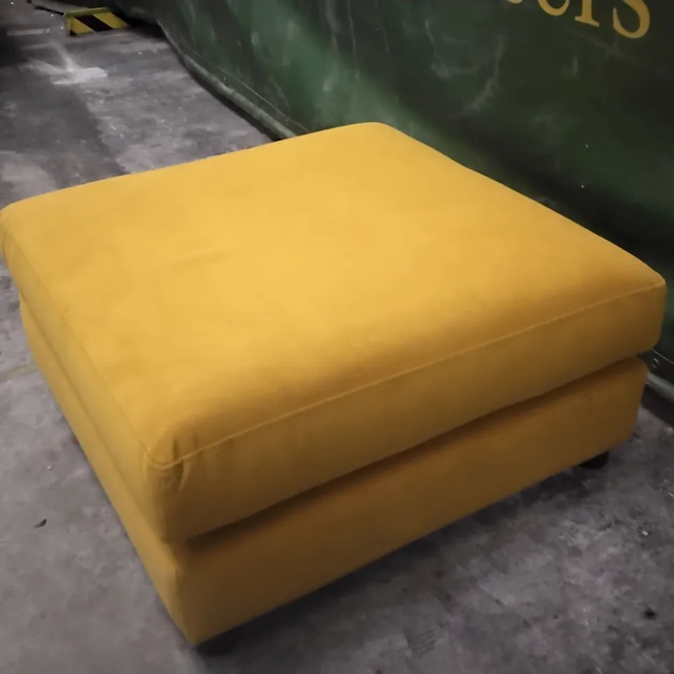 QUALITY BRITISH DESIGNER LOUNGE CO. GOLDEN SPICE FABRIC FOOTSTOOL