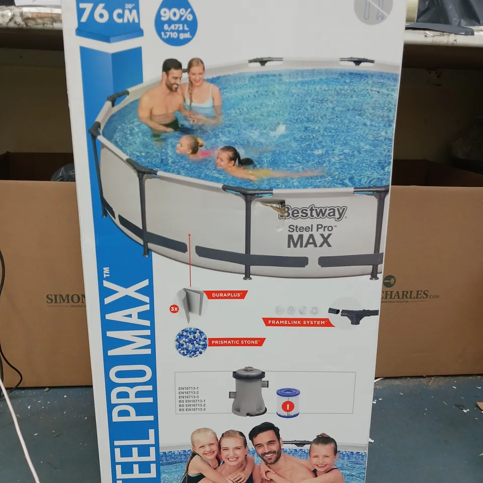 BOXED BESTWAY 12FT PRO MAX POOL WITH PUMP // COLLECTION ONLY RRP £199.99