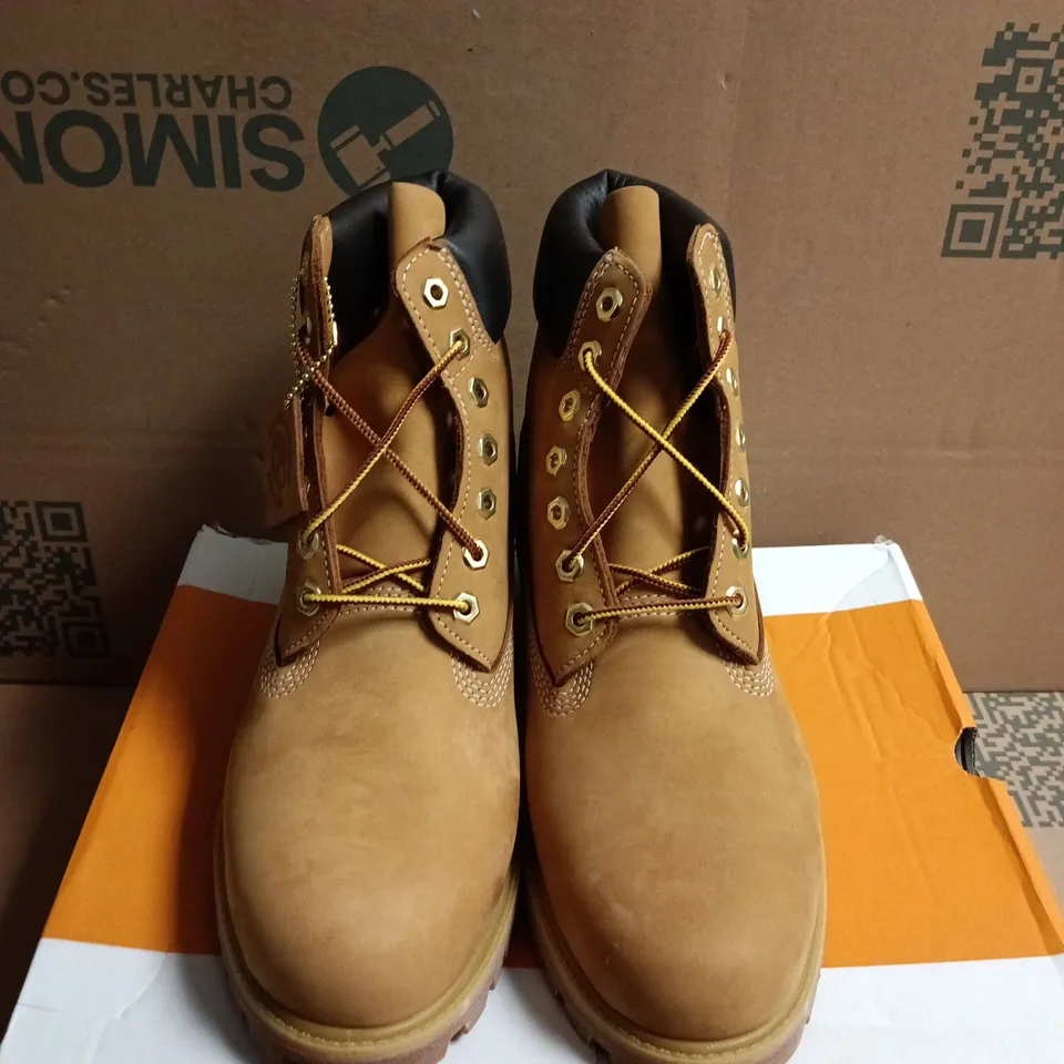 TIMBERLAND 6-INCH PREMIUM BOOTS – WHEAT NUBUCK - UK SIZE 9.5