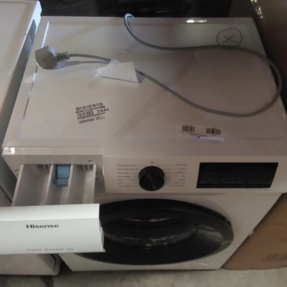 HISENSE 9KG STEAM INVERTER 1400 SPIN WASHING MACHINE IN WHITE 