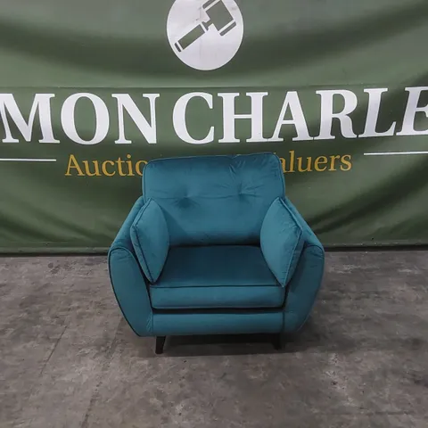 QUALITY DESIGNER ALBIGNANO VELVET UPHOLSTERED ARMCHAIR