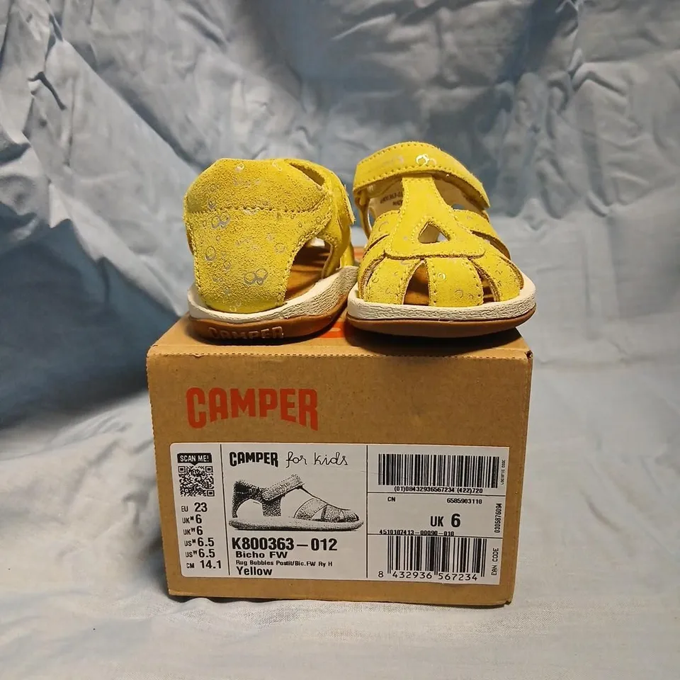 CAMPER KIDS SANDALS – YELLOW BICHO FW, UK 6 (EU 23)