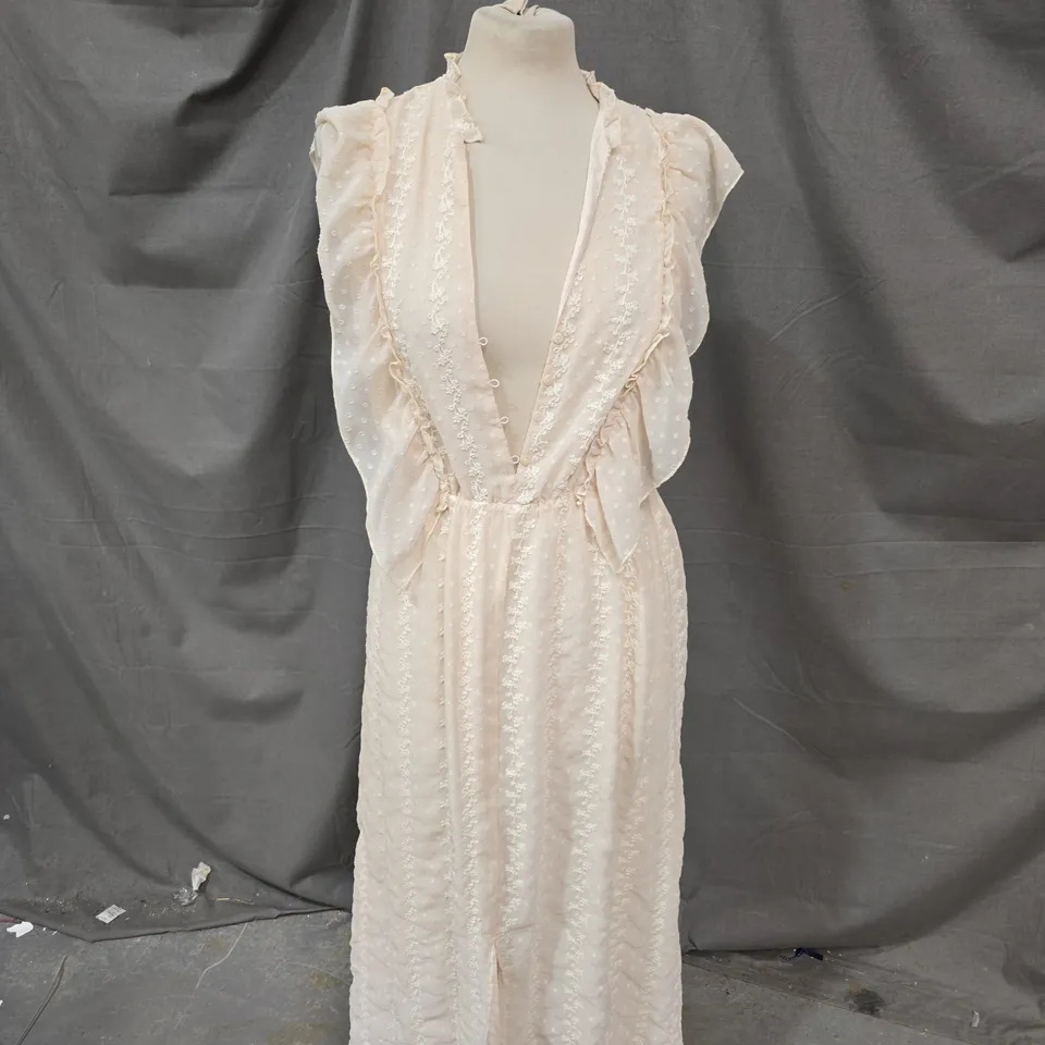 IVORY LACE MAXI DRESS – UK SIZE 6 (EU XS) – ZARA