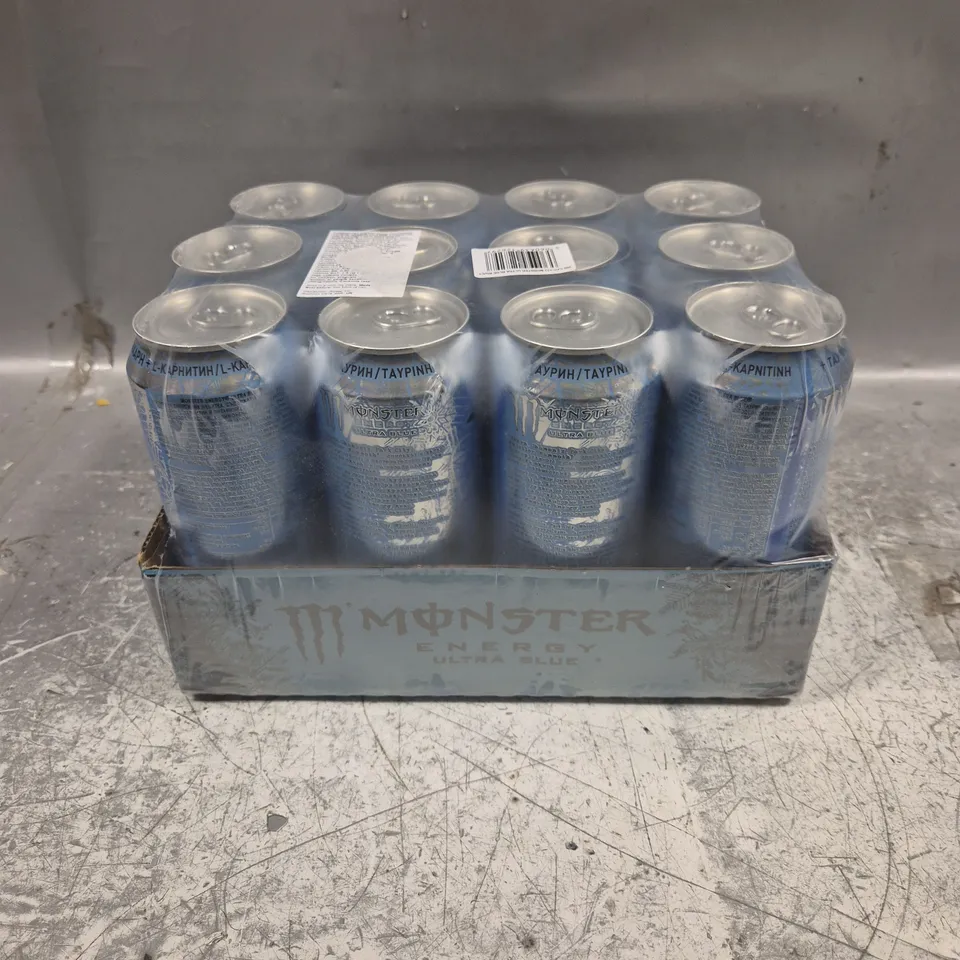 12 X MONSTER ULTRA BLUE ENERGY DRINKS 