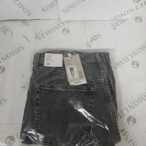 BAGGED MNG SLIM HIGH WAISTED DENIM JEANS SIZE 10