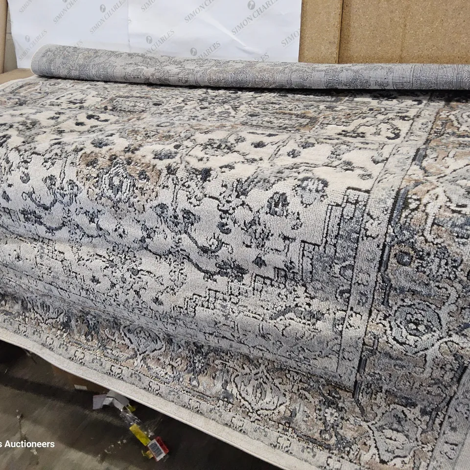 CALABRIA PERSIAN MACHINE WOVEN RUG GREY 5'3" × 7'3"