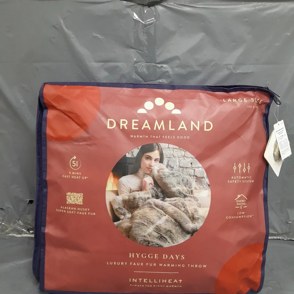 BAGGED DREAMLAND LUXURY FAUX FUR HUSKY HEATED THROW - LARGE 