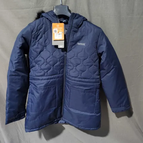 REGATTA GREAT OUTDOORS KIDS NAVY QUILTED HOODED JACKET UK 14 (EU164)