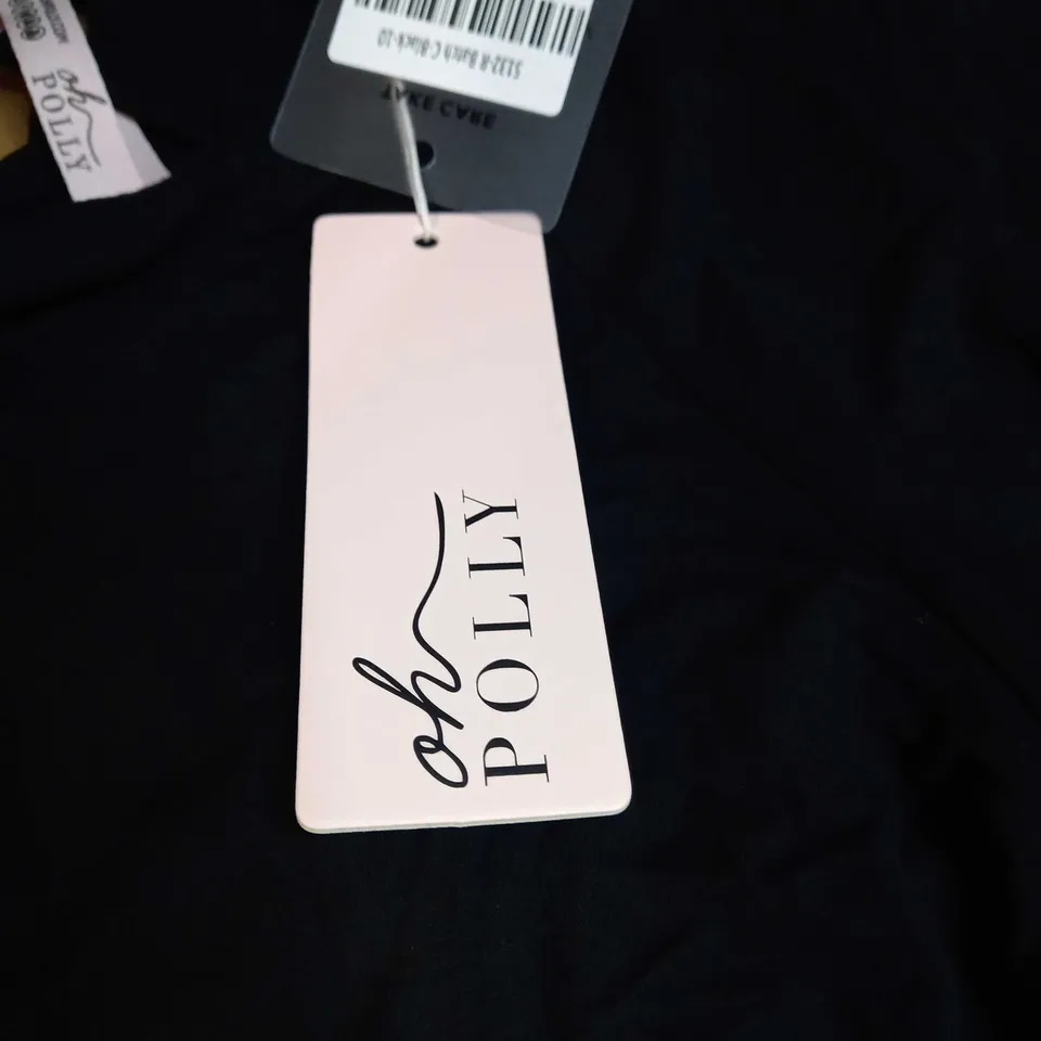 OH POLLY BLACK FLARED STATEMENT TROUSERS - SIZE 10