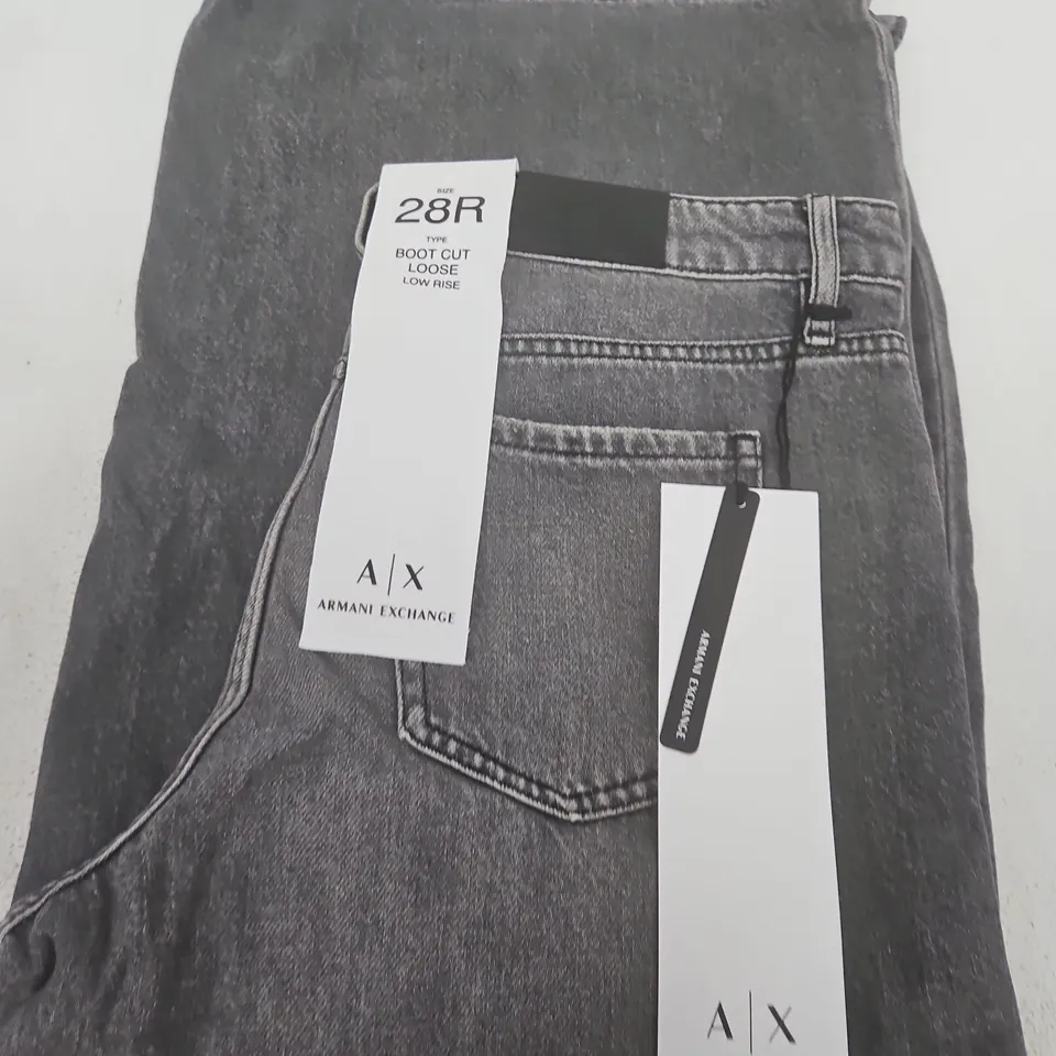 ARMANI EXCHANGE JEANS – 28R BOOT CUT LOOSE LOW RISE