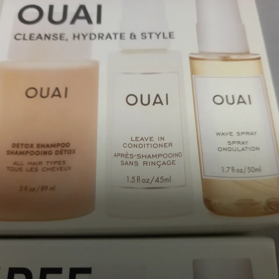 LOT OF 6 THREE OUAI CLEANSE, HYDRATE AND STYLE HAIR CARE SETS