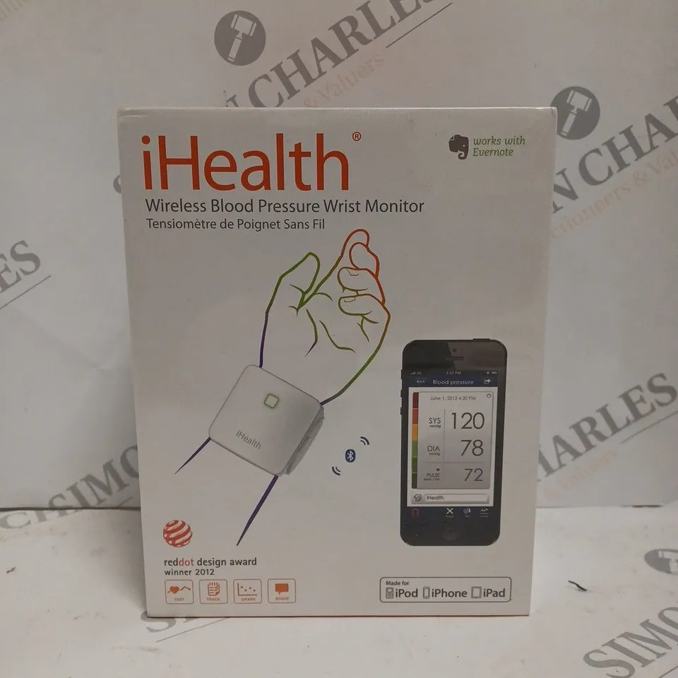 BOXED SEALED IHEALTH WIRELESS BLOOD PRESSURE WRIST MONITOR 