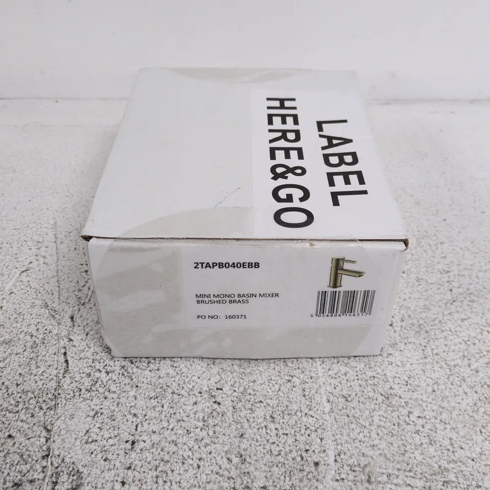 BOXED MINI MONO BASIN MIXER BRUSHED BRASS (160371)