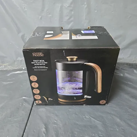 BOXED FAST BOIL SCANDI GLASS KETTLE IN BLACK