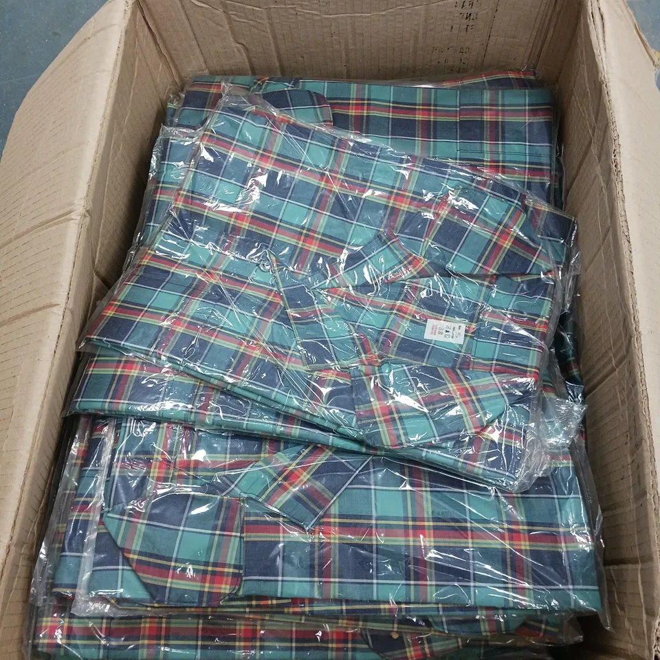 APPROXIMATELY 90 CHECK NIGHT SHIRTS IN GREEN SIZE S