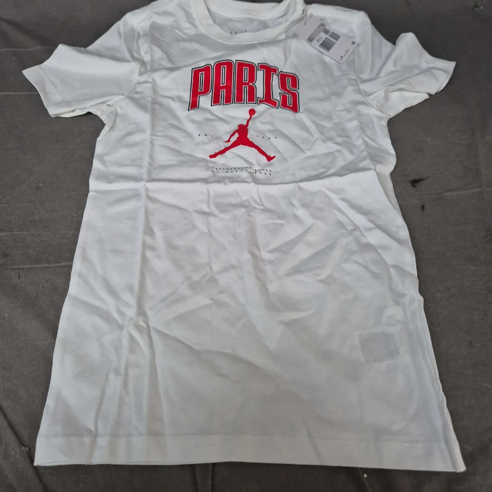 JORDAN PARIS WHITE T-SHIRT WITH JUMPMAN LOGO – XS (UNISEX)