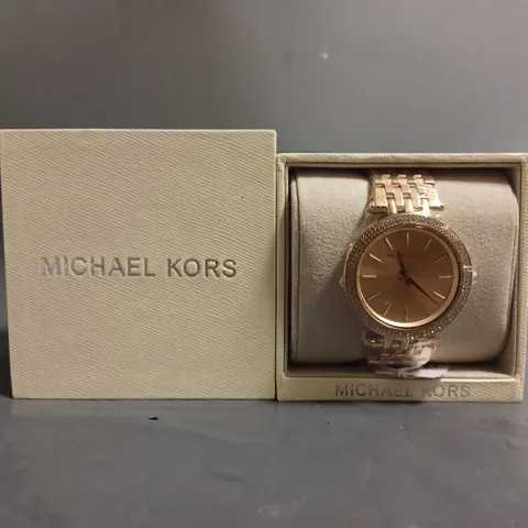 BOXED MICHAEL KORS CLASSIC ROSE GOLD WATCH