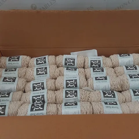 BOX CONTAINING APPROXIMATELY 200x LONG HANDLE TURTLE BAGS - ORGANIC COTTON STRING BAGS