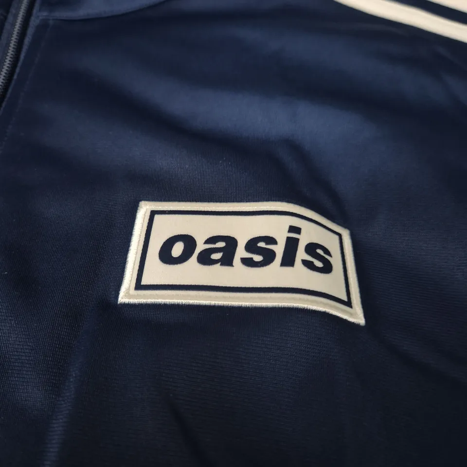 ADIDAS ORIGINALS FIREBIRD TT TRACK TOP – NAVY WITH OASIS PATCH, UK M