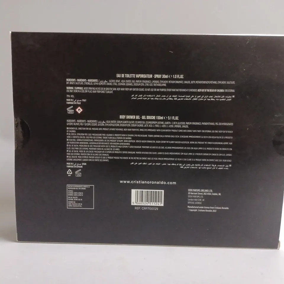 BOXED AND SEALED CRISTIANO RONALDO 2-PIECE GIFT SET TO INCLUDE EAU DE TOILETTE 30ML AND BODY SHOWER GEL 150ML 