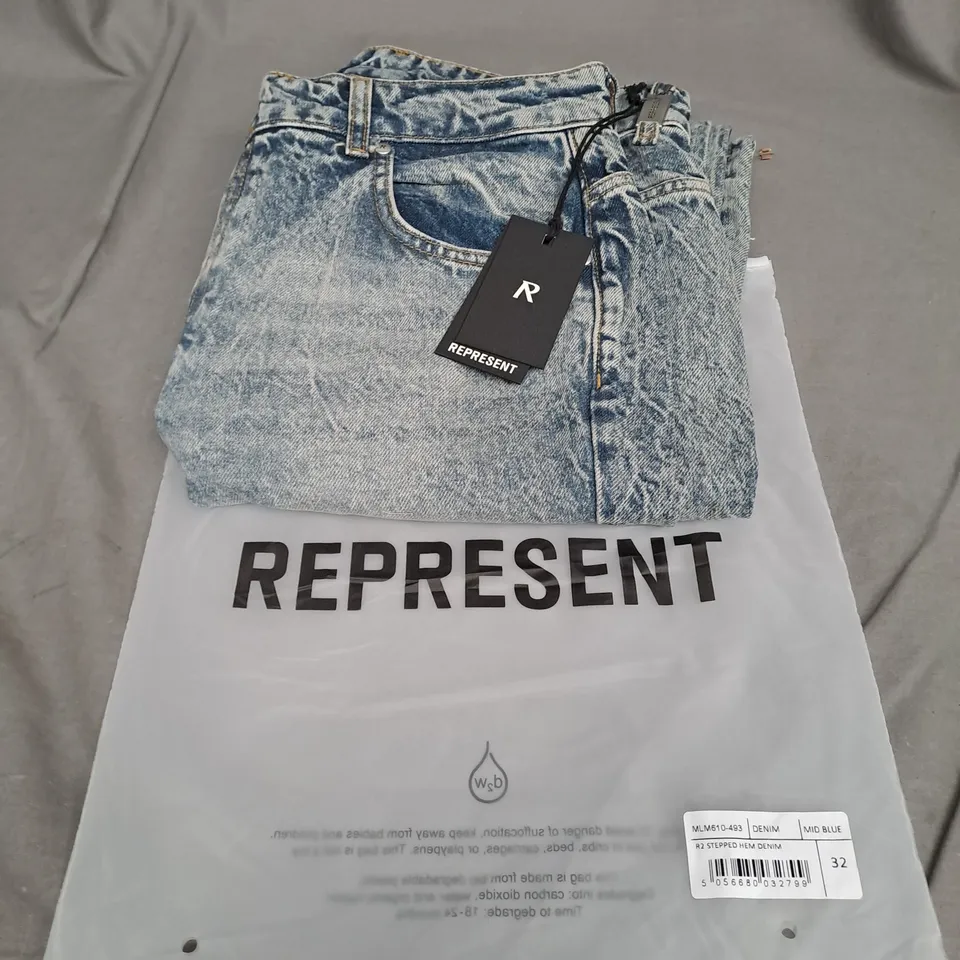 REPRESENT DENIM MID BLUE 32 JEANS 