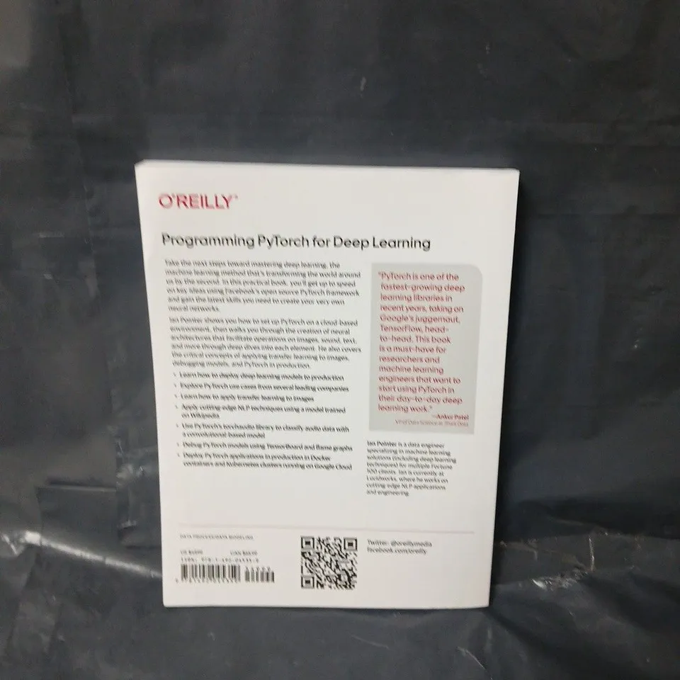 PROGRAMMING PYTORCH FOR DEEP LEARNING: CREATING AND DEPLOYING DEEP LEARNING APPLICATIONS PAPERBACK BY IAN POINTER