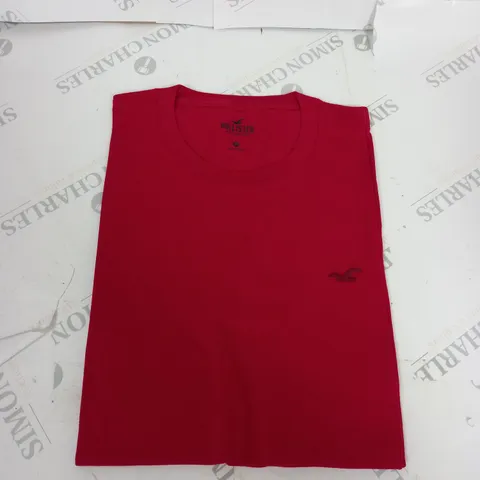 HOLLISTER CASUAL LOGO T-SHIRT IN RED SIZE M