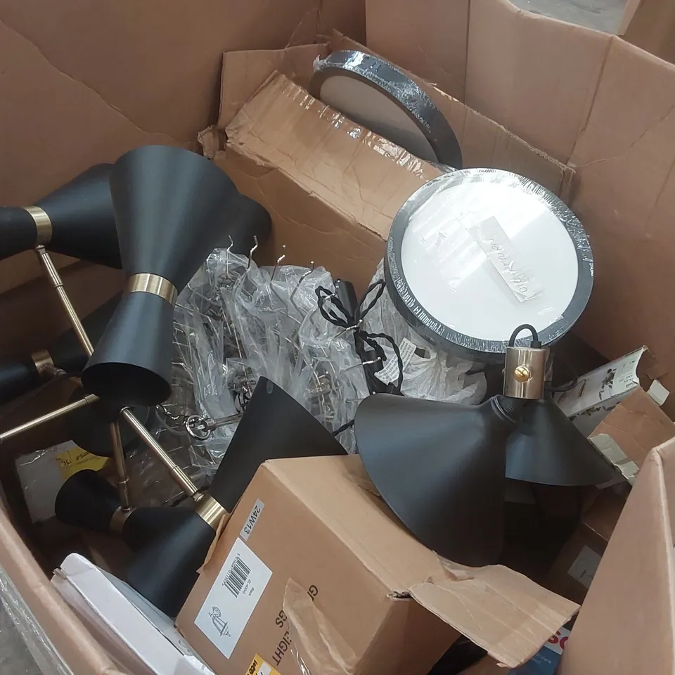 PALLET CONTAINING A LARGE QUANTITY OF ASSORTED LIGHTS ECT