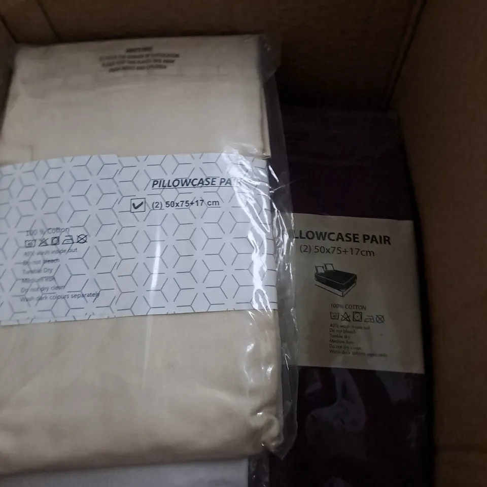 BOX OF APPROXIMATELY 12 ASSORTED BEDDING ITEMS