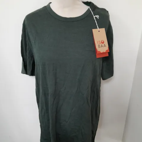 ISO BAA MENS MERINO SS POCKET TEE IN GREEN - L