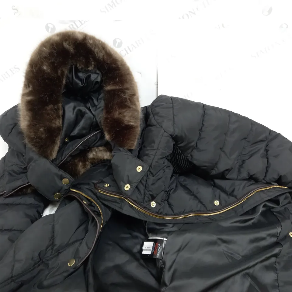 JOULES LONG PADDED COAT IN BLACK - 12