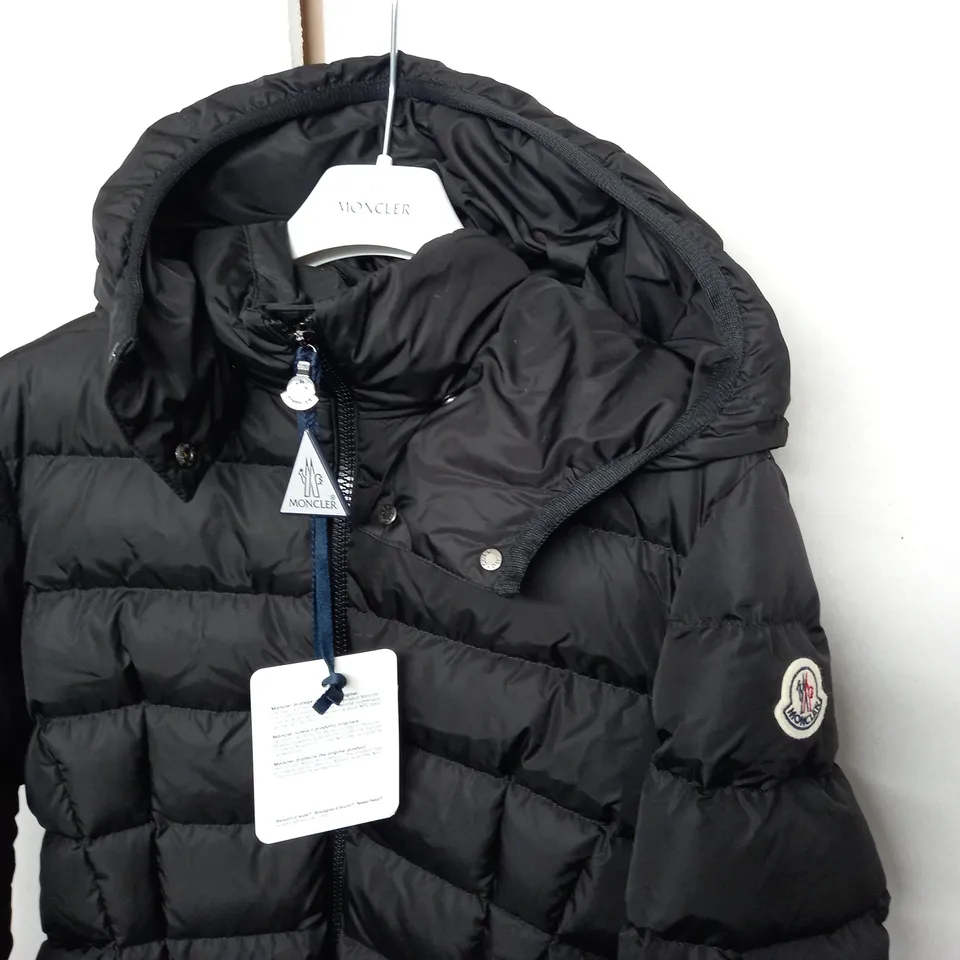 MONCLER WOMENS BLACK PADDED COAT - 14 ANNI 164CM