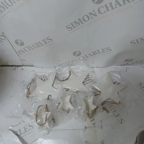 BOXED K BY KELLY HOPPEN SET OF 6 STAR CHRISTMAS TREE DECORATIONS - WHITE
