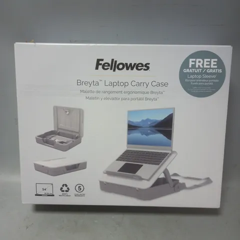 BOXED FELLOWES BRETYA LAPTOP CARRY CASE IN GREY