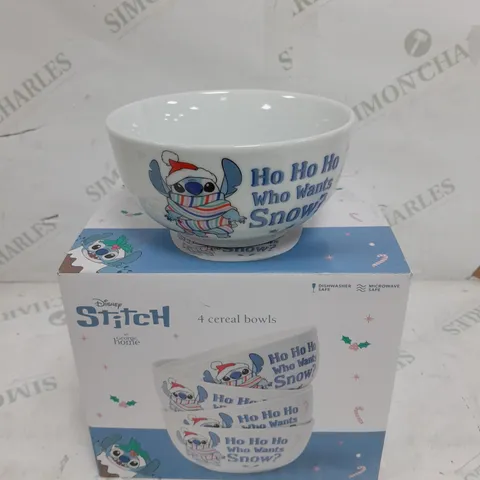 BOX OF 4 STITCH CEREAL BOWLS 