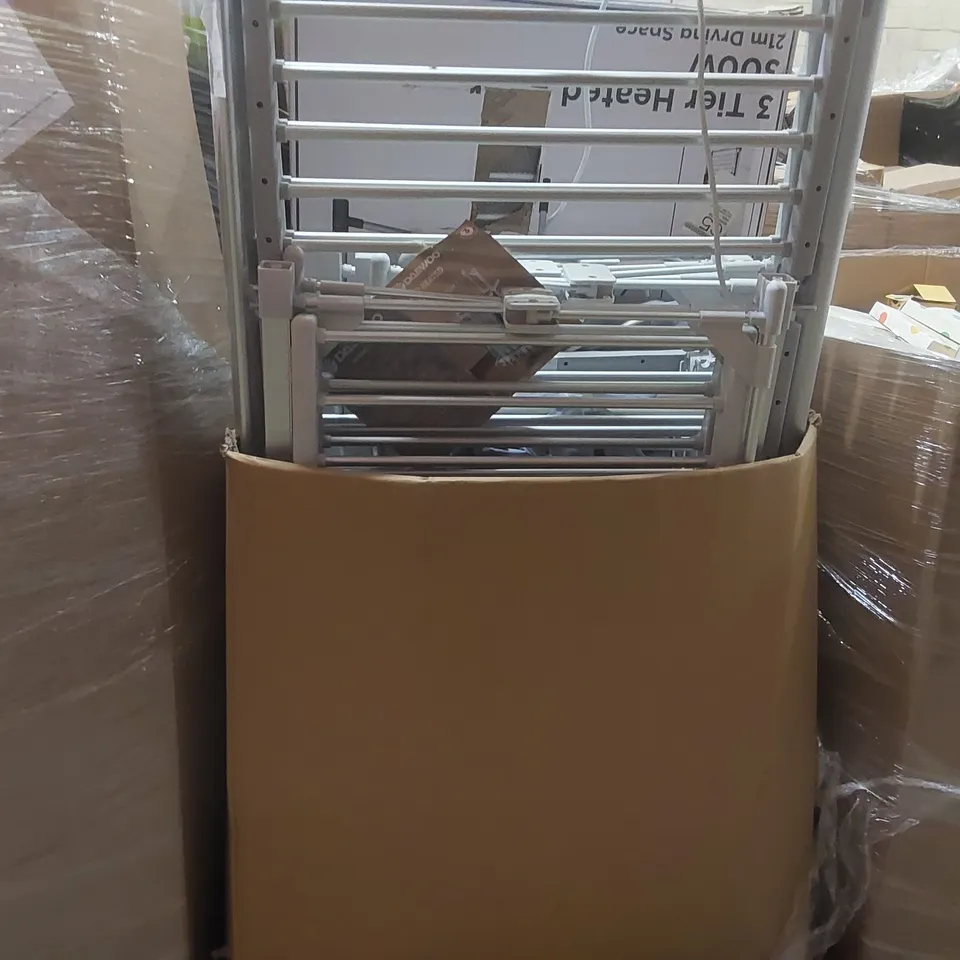 PALLET CONTAINING A LARGE QUANTITY OF ASSORTED HEATED CLOTHES AIRERS
