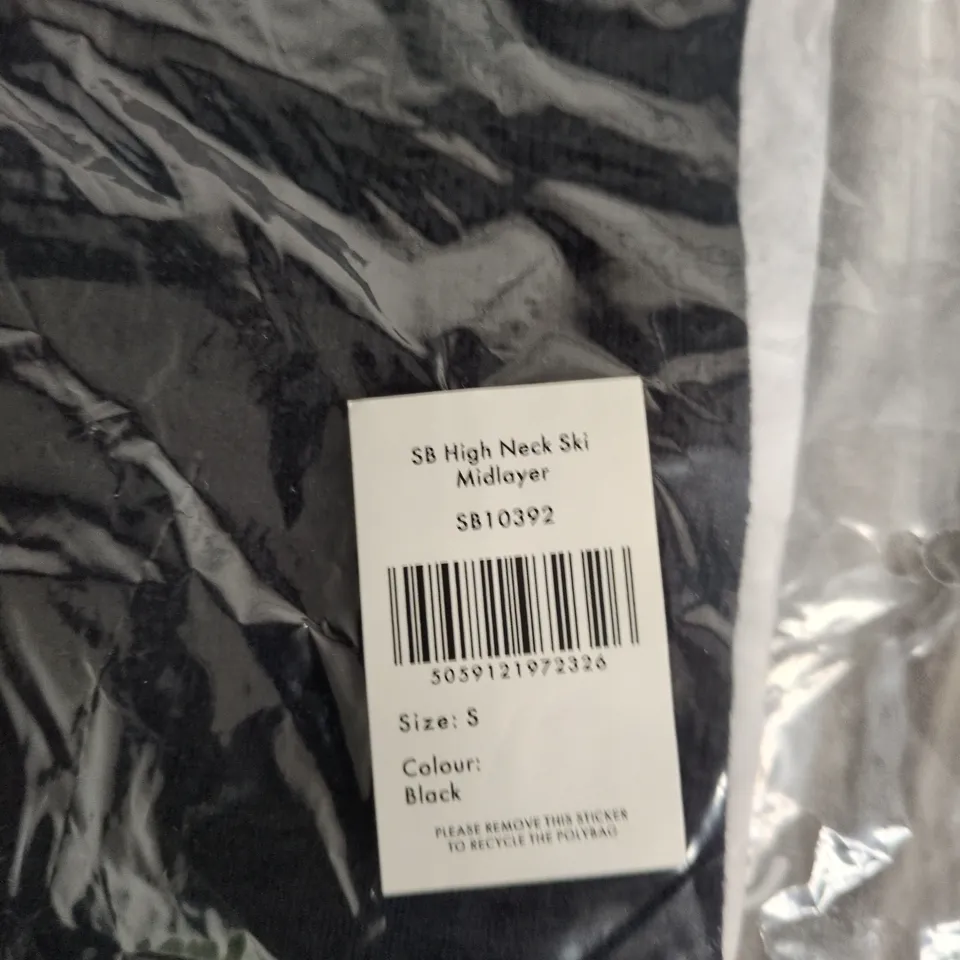 SWEATY BETTY SB HIGH NECK SKI MIDLAYER – BLACK, SIZE S (SB10392)