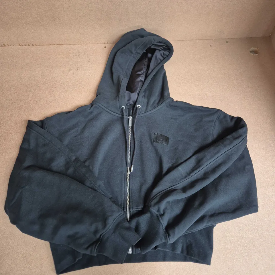 NIKE JORDAN WOMENS CROP ZIP HOODIE IN BLACK - MEDIUM
