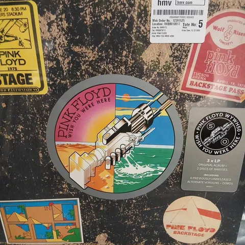 PINK FLOYD WISH YOU WERE HERE 50TH ANNIVERSARY BOX SET, 3XLP + 2 RARITY DISCS