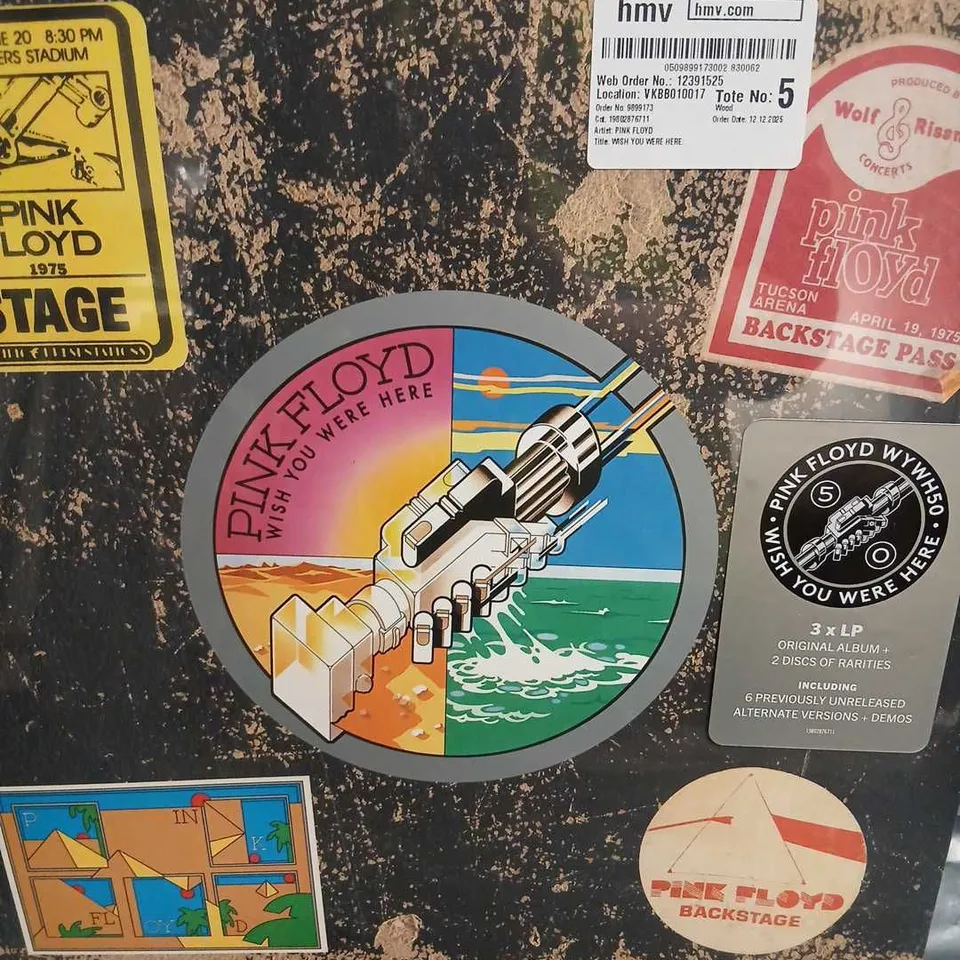PINK FLOYD WISH YOU WERE HERE 50TH ANNIVERSARY BOX SET, 3XLP + 2 RARITY DISCS
